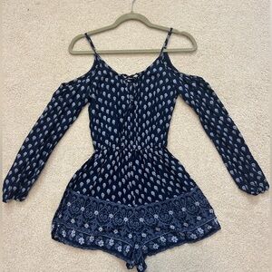 Hollister Navy Romper